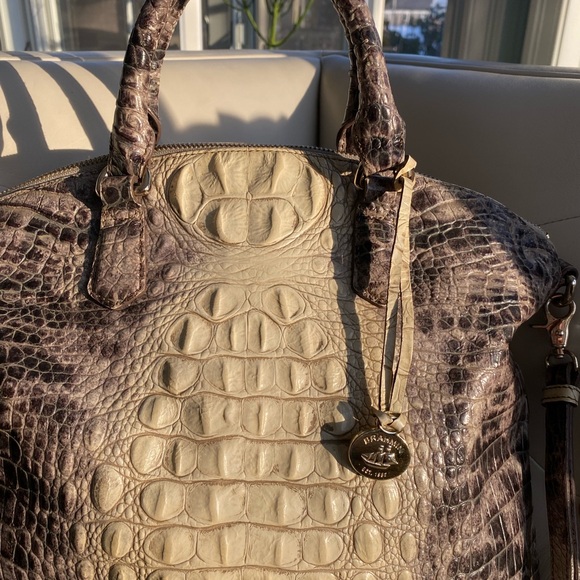 Brahmin Large Duxbury Satchel Veranda Melbourne Croc Embossed Leather Bag - Picture 3 of 12